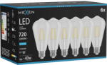Mexen Vintis 6x LED филаментна крушка E27, ST64, 6W, Студена - 6500K, 720 lm, прозрачна (L152-E27-0665-00x06)