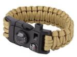 TM Paracord 9" karkötő síppal és iránytűvel - Coyote (68306)