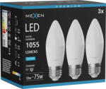 Mexen Nova 3x LED крушка E27, C37, 10W, Студена - 6500K, 1055 lm - L102-E27-1065-01x03 (L102-E27-1065-01x03)