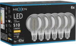 Mexen Vintis 6x крушка с нажежаема спирална LED E27, G80, 8W, Топла - 2700K, 510 lm, димна (L165-E27-0827-70x06)