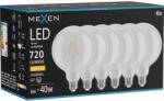 Mexen Vintis 6x LED филаментна крушка E27, G125, 6W, Топла - 2700K, 720 lm, прозрачна (L158-E27-0627-00x06)