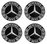 AutoHelix MSA Set 4 Capace Jante Aliaj Mercedes 75mm Negre (MERC75MMN)