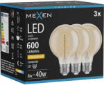 Mexen Vintis 3x LED крушка с нажежаема жичка спирала E27, G80, 8W, Топла - 2200K, 600 lm, (L165-E27-0822-50x03)