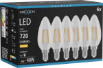 Mexen Vintis 6x LED филаментна крушка E14, C35, 6W, Топла - 2700K, 720 lm, прозрачна (L154-E14-0627-00x06)