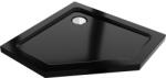 Mexen Flat петоъгълна корито slim 80 x 80 см, черно, хромиран сифон - 41P708080 (41P708080)