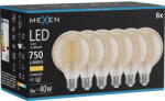 Mexen Vintis 6x LED Филаментна крушка E27, G95, 8W, Топла - 2700K, 750 lm, кехлибарена (L157-E27-0827-50x06)