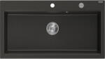 Mexen Slido chiuvetă din granit cu 1 compartiment 900 x 500 mm, negru/auriu metalizat, sifon cromat - 6528901005-75 (6528901005-75) Chiuveta