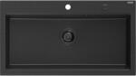Mexen Slido chiuvetă din granit cu 1 compartiment 900 x 500 mm, negru/argintiu metalizat, sifon negru - 6528901005-73-B (6528901005-73-B) Chiuveta