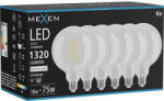 Mexen Vintis 6x LED филаменна крушка E27, G125, 10W, Неутрална - 4000K, 1320 lm, прозрачна (L158-E27-1040-00x06)