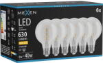 Mexen Vintis 6x LED спирална филаментна крушка E27, G80, 6W, Топла - 2700K, 630 lm, (L165-E27-0627-00x06)