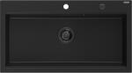 Mexen Slido chiuvetă de granit cu o singură cuvă 900 x 500 mm, neagră, sifon negru - 6528901005-77-B (6528901005-77-B) Chiuveta