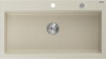 Mexen Slido chiuvetă de bucătărie din granit cu 1 compartiment 900 x 500 mm, bej, sifon crom - 6528901005-69 (6528901005-69) Chiuveta
