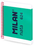 MILAN Caiet cu spirala A5, 80 file, matematica, MILAN Nata 624 verde