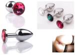  Fém anál plug csillogó véggel-közepes méret. kék kővel - diamondsexshop