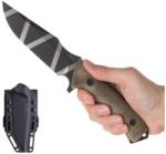 ANV Knives® Cuțit cu lamă fixă ANV® M311 Spelter (Culoare: Verde măsliniu, Variantă: LAMĂ CAMO DLC, MICARTA OLIV + TEACĂ KYDEX NEAGRĂ)