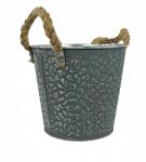 Luk Fém fedél zsinóros fogantyúkkal fém kaspó hanga 16 cm (QX2053-054-055M/GREY)