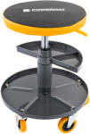 Powermat Teleszkópos Műhelyszék - 150kg teherbírás, 400-520mm - Gurulós kivitel (PM1455) (POW-PM1455)