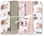 Sensillo 5 db-os színes, mintás textil pelenka - Teddy Pink