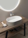 SAPHO Thin pultra ültethető Rockstone mosdótál 55x35 cm, matt fehér/agila WN205-43 (WN205-43)