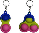 DEPOX Set jucarii antistres, Pop it, breloc, silicon, 8 cm, tricolor (1606)