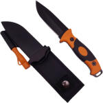 Depox Cutit de vanatoare DEPOX®, Survival King, 21.5 cm, otel inoxidabil, portocaliu, husa inclusa (1612)
