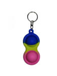 DEPOX Jucarie antistres, Pop it, tip breloc, silicon, 8 cm, tricolor (1607)