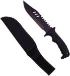 Depox Cutit de vanatoare DEPOX®, Tactical Rambo, 32 cm, negru, teaca inclusa (1610)