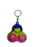 DEPOX Jucarie antistres, Pop it, breloc, silicon, triunghi, 8 cm, tricolor (1605)