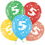 PartyPal Lufi, évszámos csillagos (5) 5 db/csomag/vegyes színekben
