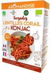 Aromandise Paste fusilli din linte coral si konjac bio, 200g, Aromandise