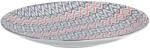 Bizzotto Platou decorativ din portelan alb gri rosu Congo Ø 40.5 cm x 5 h (0503087deco) Tava