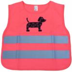 AMIO Vesta Reflectorizanta Siguranta Copii, Roz cu Model CATELUS (DOG) (03990) - ingcomag