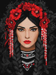 Ideyka Set pictura pe numere, cu sasiu, Coronita de maci, 30x40 cm (KHO8604)