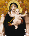 Ideyka Set pictura pe numere, cu sasiu, Madonna cu crini - William Bouguereau, 40x50 cm (KHO4905)