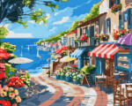 Ideyka Set pictura pe numere, cu sasiu, Oras la mare, 40x50 cm (KHO2792)