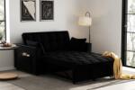  Canapea 140x77x90 cm Extensibila 2 locuri Model One Tapiterie Catifea Negru (C3268-5242) Canapea