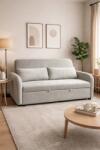  Canapea Sunny 2 Locuri Extensibila 170x90x90 cm Tapiterie Catifea Velvet Gri Deschis (cod: 25092) (C3826-6106) Canapea