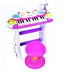 Malplay Instrument muzical Pianina electronica MalPlay cu scaun si microfon 45 cm inaltime Roz - 1 BUC (5906190298263) Instrument muzical de jucarie