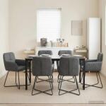 vidaXL Scaune de dining 6 pcs Catifea Gri închis 59 x 56, 5 x 86 cm GartenMobel Dekor (3428220)