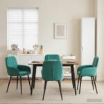 vidaXL Scaune de dining 4 pcs Catifea Turcoaz 57 x 50 x 85 cm GartenMobel Dekor (3428173)