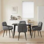 vidaXL Scaune de dining 4 pcs Catifea Gri închis 59 x 59, 5 x 90 cm GartenMobel Dekor (3428238)