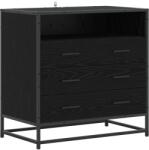 vidaXL Dulap cu sertare 3-Drawer Stejar negru 70 x 41 x 70 cm GartenMobel Dekor (8010308) Comoda
