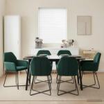 vidaXL Scaune de dining 4 pcs Catifea Verde închis 55 x 50 x 84 cm GartenMobel Dekor (3428375)