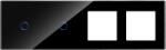 Luxion Panou 2 Intrerupatoare Simple cu Touch si 2 Prize Din Sticla LUXION SmartElectro IntelligentHouse (LX-GP1100B-FL)