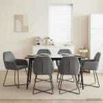 vidaXL Scaune de dining 6 pcs Catifea Gri închis 55 x 50 x 84 cm GartenMobel Dekor (3428384)