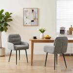 vidaXL Scaune de dining 2 pcs Catifea Gri deschis 59 x 59, 5 x 90 cm GartenMobel Dekor (42034307)