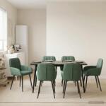 vidaXL Scaune de dining 6 pcs Catifea Verde Marii 57 x 50 x 85 cm GartenMobel Dekor (3428184)