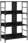 vidaXL Raft pentru carti Stejar negru 78, 5 x 33 x 117, 5 cm metal PB GartenMobel Dekor (8010891) Biblioteca