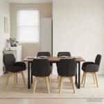 vidaXL Scaune de dining rotative 6 pcs Bouclé Negru 54 x 58 x 87 cm GartenMobel Dekor (3428293)