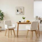 vidaXL Scaune de dining rotative 2 pcs Bouclé Crem 54 x 58 x 87 cm GartenMobel Dekor (42034331)